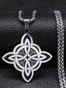 1PC New Fashion Classic Irish Celtic Knot Stainless Steel Pendant Necklace Unisex Lucky Amulet Jewelry Birthday Gift