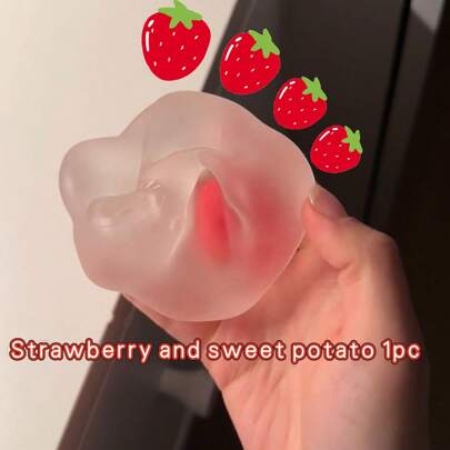 1 pezzo Giocattolo antistress morbido a forma di mochi alla fragola, modellabile, dall'alto valore estetico, traslucido, ideale come gadget per feste