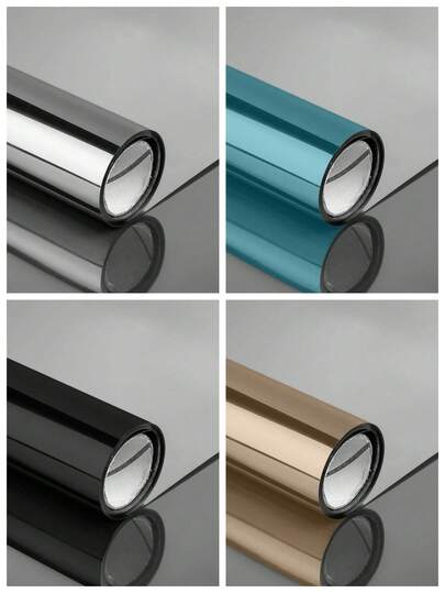 Dostępne różne rozmiary - Srebrna jednostronna folia okienna zapewniająca prywatność i izolacja termiczna z filtrem UV, odporna na ciepło, nietłukąca, wodoodporna, chroniąca przed zarysowaniami, do salonu, sypialni, kuchni, biura, szklanych drzwi komercyjnych, okien, samoprzylepne, zdejmowane, wielokrotnego użytku, zaciemniające, dekoracyjne naklejki (matowy materiał, niestandardowy rozmiar, oszczędność energii, łatwa instalacja)