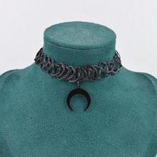 哥特式月亮星星吊坠项链 - 复古风格，可调节颈链，镂空设计，灵感源自纹身，90年代Y2K魅力饰品，送给女性、孙女、朋友的完美礼物，适合万圣节、日常穿着和各种庆祝活动。 - 彩色 - 查看 7