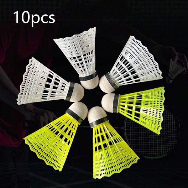 5/10pcs Nylon Badminton Shuttlecocks, Mixed Colors (Yellow/White Option), Lightweight, Durable High-Speed Badminton Shuttles For Outdoor Sports, Suitable For All Ages, Indoor And Outdoor Training