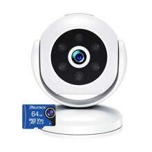Reletech [Surveillance sans fil intelligente] Caméra de sécurité domestique à rotation 360° Détection de mouvement humain + alarme de zone Batterie à grande capacité + stockage sur carte TF Connexion point d'accès WiFi Prise en charge de l'enregistrement en boucle