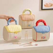 1 pieza Bolsa de maquillaje con gran capacidad con forma de casa adorable, organizador de artículos de tocador para viajes, nuevo diseño, bolsa de regalo