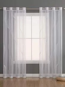 2pcs Modern Ironed Silver Flow Pattern Light-Filtering Curtains, Grommet Top, Machine Washable, Decorative Polyester Drapes For Living Room, All-Season, Uncorded, Woven, 120-140g - Arts Theme