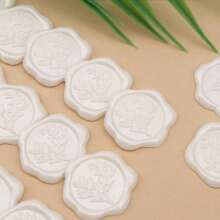 25 PCS Eucalyptus Wax Seal Stickers Self Adhesive Rosemary Envelope Wax Seal Stickers Vintage Embossed Wedding Invitation Envelope Stickers