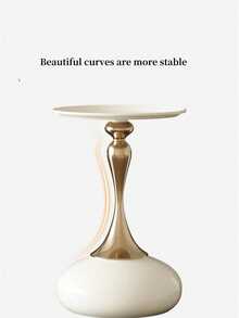 This Is A Special Gift That Can Be Given To Family And Friends Who Have Just Moved. Hand Polishing And Welding Processes. White Round Table Coffee Table, Black Creative Side Cabinet