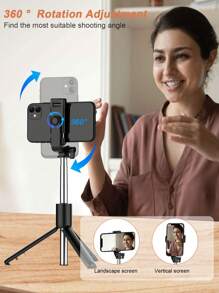 Palo de selfie inalámbrico Bluetooth de STICKMAG de 1.7M/0.7M, con luz LED de relleno, control remoto inalámbrico, soporte para teléfono móvil giratorio 360°, compatible con iPhone 16, 15, 14, 13, 12, 11e/Max/Pro/Xs/Xr/X/Plus, compatible con Samsung Galaxy S25/S24/S23/S22 Ultra y otros teléfonos Android, GoPro, adecuado para viajes y transmisión en vivo, disparos de verano, viajes, actividades al aire libre, trípode para transmisión en vivo