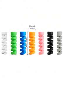 Protetor de cabos de silicone colorido, organizador de cabos - Organizador de cabos em espiral para carregadores USB e linhas de dados, durável e flexível, cabe em espaços apertados, ideal para uso doméstico e no escritório, cores variadas, capa para cabos, acessórios de armazenamento para mesa de escritório, não requer energia, organizador de mesa e gaveta para armazenamento doméstico