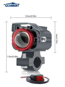 GLANBERT 2 piezas Faro LED de motocicleta con proyector de haz de luz LED para conducción, luz antiniebla externa para automóviles, motocicletas, barcos y SUV
