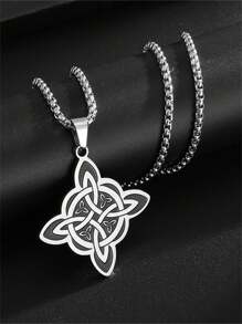 1PC New Fashion Classic Irish Celtic Knot Stainless Steel Pendant Necklace Unisex Lucky Amulet Jewelry Birthday Gift