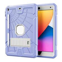 军工防摔 1 件套保护壳适用于 iPad 第 7/8/9 代 10.2 英寸 2019/2020/2021，防震超薄支架保护套带硬质 PC 硅胶套 iPad (A16) 11 英寸第 11 代 2025 iPad 第 10 代 10.9 英寸 2022 - 黑+天藍 - 查看 1