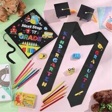 1 pieza Correa para el hombro de graduación, diseño de letras y gorro de colores con cinturón de cintura de poliéster para ceremonia de graduación, lavable a máquina, decoración de graduación, regalo de graduación
