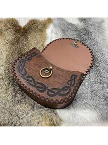 1 Pieza Bolsa de Cinturón con Relieve Vikingo, Bolso Lateral Vintage Medieval, Bolsa de Cinturón Portátil de la Edad Media para Disfraz, Cosplay, Halloween
