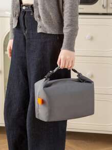 1pc New Insulated Lunch Box Tote Bag With Large Capacity, Foldable For Work, Portable Lunch Bag, Simple And Large Storage Capacity