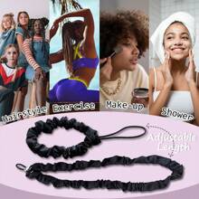 3 bandeaux réglables de couleur unie à haute élasticité. Liens pour cheveux, bandes pour cheveux DIY ne nuisant pas aux cheveux. Simulation de corde à cheveux en soie, bandes  pour usage quotidien, de loisir et de sport. Convient pour tenir la queue de cheval.