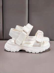 Children Summer New Sport Sandals For Girls, Kids Comfy Platform Shoes, Boys Casual Roman Beach Soft Bottom Sandals, Unisex Simple White Sandals