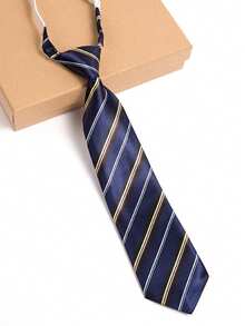 1 条条纹可调节领带，儿童领带，适合日常穿着、聚会、表演、校服、节日