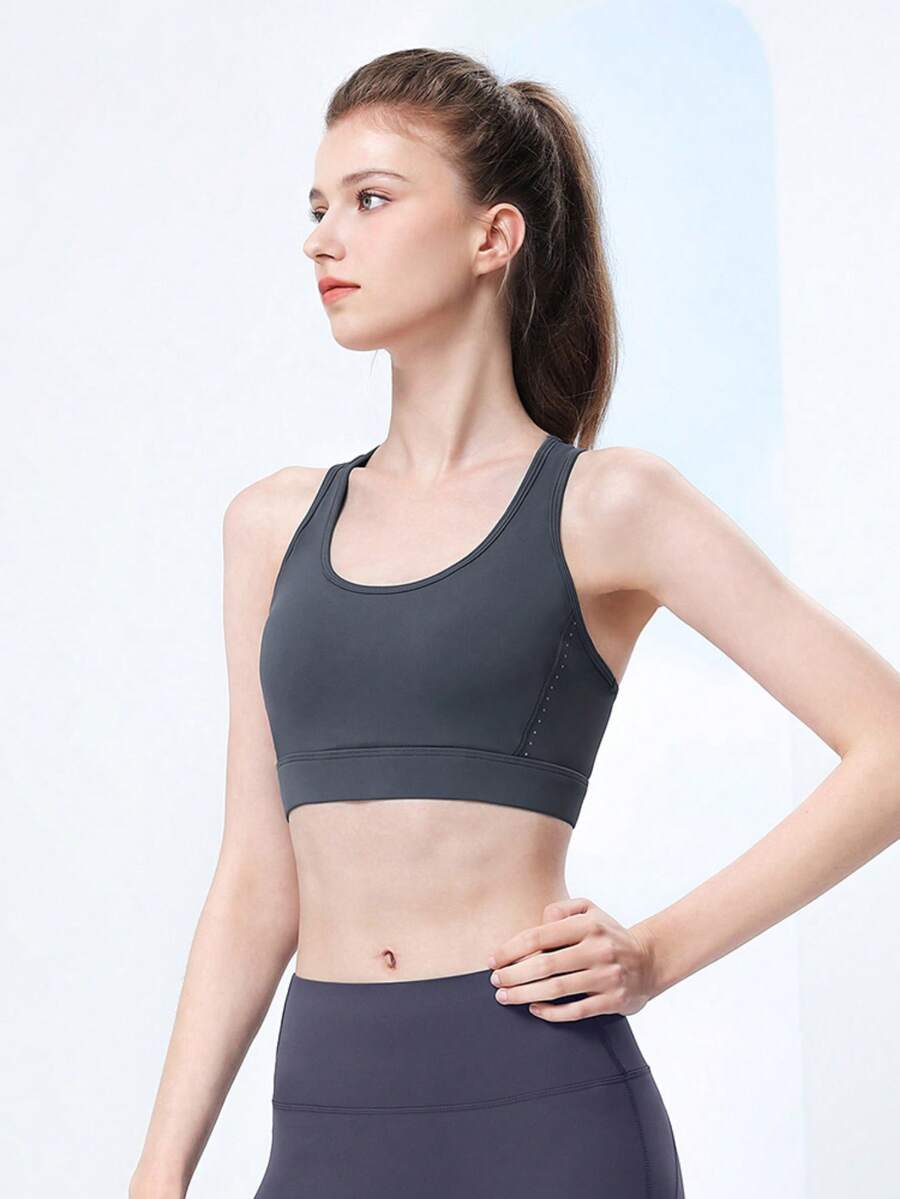 CAMEL CROWN Women's Sports Bra, Summer Vest With Chest Pad Underwear Fitness Wear High Elastic Breathable Sports Bra