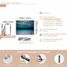 1 件帆布墙画 - 活力四射的水下海洋场景，旅行，现代，带有阳光反射，现代家居装饰，室内/室外使用，现代墙面装饰 | 活力四射的海洋场景，海洋装饰。海报，墙画，房间装饰用品 - 彩色 - 查看 18