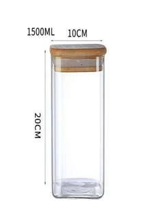1/4 Piezas Tarros cuadrados de vidrio borosilicatado de alta calidad, contenedores de almacenamiento de alimentos transparentes con tapa hermética, apilables y reutilizables para granos, carnes, frutas y verduras, organización de cocina