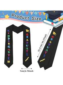 1 pieza Correa para el hombro de graduación, diseño de letras y gorro de colores con cinturón de cintura de poliéster para ceremonia de graduación, lavable a máquina, decoración de graduación, regalo de graduación