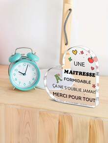 Customized Text Engraved Acrylic Plaque - Heartfelt Gift For Women, Mom, Sisters, Teachers - Unique Birthday And Christmas Present With 'Une Maitresse Formidable C'ane S'oublie Jamais Merci Pour Tout' Message, Classic Style, Family Theme,Multi-Functional,Durable,Ornamental,Reusable,Exquisite,Stylish,High-Quality,Colorful,Modern,Custom,Personalized,Unique - Multicolor - View 3