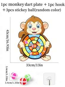 Christmas Decoration 4pcs Kids' Dartboard Sticky Balls Target, Parent-Child Indoor & Outdoor Ball Game Toy