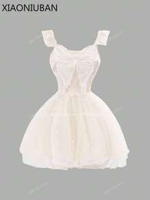 Stile nuovo 2025, abito stile Lolita corto, design originale, dolce e carino, stile ballerina, stile principessa