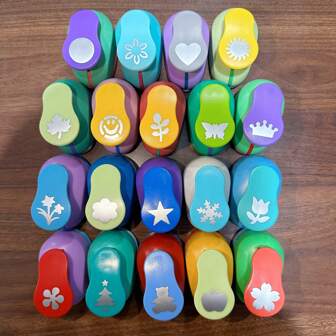 22pcs/Set Randomly Colored 2.5CM Flower Puncher, DIY Photo Album Craft Accessories, Flower Press, Flower Puncher, Hole Punch,Back To School,School Supplies