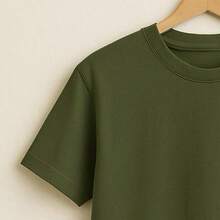 Basic T-Shirt Bright Colors 100% Cotton 30.1 Unisex - Army Green - View 2