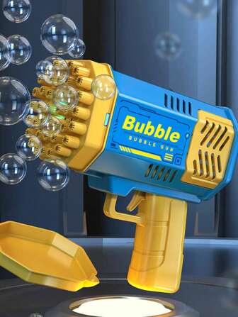 1 件 40 孔发光版太空泡泡枪户外玩具，超长续航，可吹泡泡，玩具，儿童玩具，男孩玩具