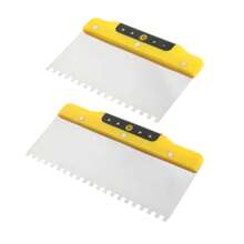 Paleta de acabado para pared, herramientas para esparcir lechada, paleta de acero, espátula con muescas, paleta para paneles de yeso de hormigón, herramientas de construcción, 1. 07MK - 250 mm - Ver 3