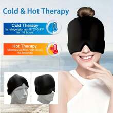 1/2 piezas Gorro de alivio de dolor de cabeza de doble capa y grosor- Correa de alivio de dolor de cabeza recubierta de gel reutilizable, sin alcohol, sin energía ni baterías necesarias, herramienta de ejercicio facial para ojos hinchados y alivio del dolor de cabeza