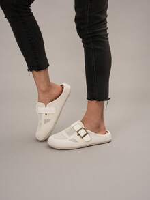 2025 Summer New Popular Hollow-Out Breathable Mesh Slip-On Flat Slide Sandals - Comfortable, Lightweight, Backless, Retro Style, Soft Sole, Fashionable Slider, Suitable For Pregnant Women And Daily Wear