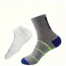 2/5/10 Pairs Men's Mid-Calf Athletic Socks - Breathable, Anti-Sweat, Moisture-Wicking, Knit Fabric, Solid Color Design, Stylish Graphic Socks For Sports And Casual Wear, Casual Athletic Socks - Multicolor - View 7