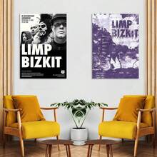 Tranh treo tường (1/3 tấm), Poster Limp Bizkit hiện đại, Trang trí nhà cửa, phòng khách, phòng ngủ, hành lang, quán bar, quán cà phê, Tranh in trên vải canvas có khung/không khung - Nhiều màu - Xem 9
