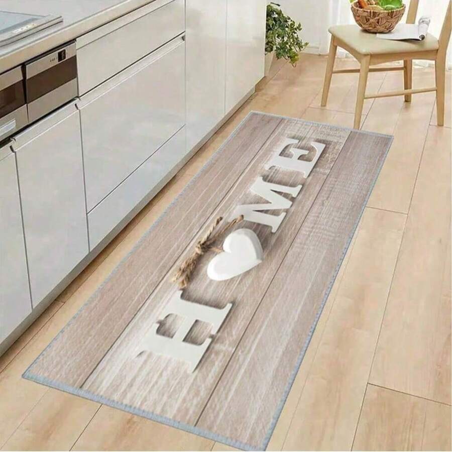 1 Piece Of 3D Heart-Shaped Printed Kitchen Mat, Sweet Holiday Carpet, Daily Decorative Floor Mat, Washable Carpet, Silicone Bottom Soft Crystal Suede Leather, Beautiful, Non Slip, Comfortable, Suitable For Dining Rooms, Living Rooms