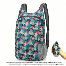 Zaino pieghevole floreale leggero da 20L, adatto per campeggio all'aperto, viaggio, ultra sottile, multifunzionale, adatto per escursioni, viaggi, lavoro, shopping | Realizzato in tessuto di poliestere durevole, cinturino regolabile, unisex, adatto per uso quotidiano, regalo perfetto per studenti e viaggiatori
