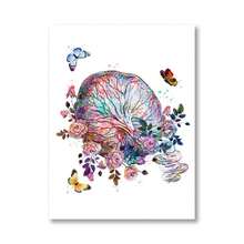 1pc Physician Gift Medical Device Watercolor Art Painting Canvas Print Caduceus Stethoscope Microscope Poster Clinic Wall Art Decor Optional Frame ,Wall Art With Frame - Multicolor - View 16