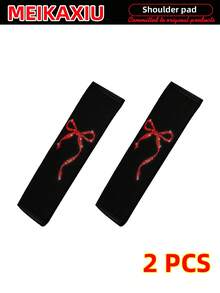 MEIKAXIU 1 par de hermosos cubrepinzas de cinturón de seguridad con lazo y brillo, de tela suave y nueva, decoración para el hombro, adecuado para mujeres - Paquete de 2 - Ver 13