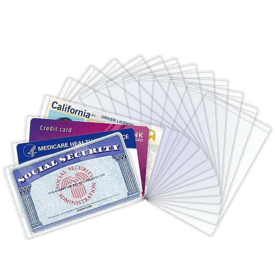 10 Pack Social Security Card Protector Sleeves, New Medicare Card Protector Sleeve, Credit Card Holder. 31 Mil Soft Card Sleeves Waterproof Social Security Card And Credit Card. - 16 (Side Opening) - View 1