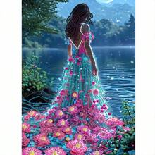 1pc DIY Crystal Rhinestones Mosaic Kits, Special Shaped Partial Frameless Handmade Crafts For Beginners, 5D Human Figure Pattern, Suitable For Bedroom, Office, Living Room, Wall Decor