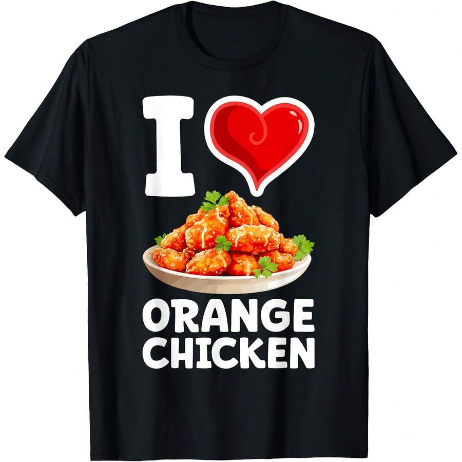 Orange Chicken Chinese Food Asian Favorite T-Shirt - Black - View 1