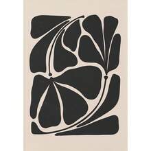 1 件现代中世纪中性米色黑色抽象植物花卉海报印刷帆布画墙面艺术适用于房间家居装饰可选画框 - 多色 - 查看 32