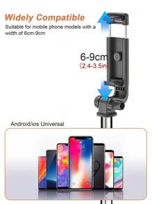 Palo de selfie inalámbrico Bluetooth de STICKMAG de 1.7M/0.7M, con luz LED de relleno, control remoto inalámbrico, soporte para teléfono móvil giratorio 360°, compatible con iPhone 16, 15, 14, 13, 12, 11e/Max/Pro/Xs/Xr/X/Plus, compatible con Samsung Galaxy S25/S24/S23/S22 Ultra y otros teléfonos Android, GoPro, adecuado para viajes y transmisión en vivo, disparos de verano, viajes, actividades al aire libre, trípode para transmisión en vivo