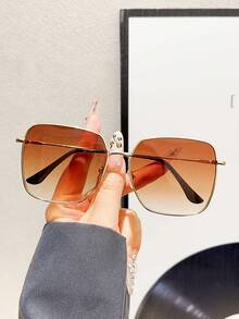 Retro Square Frame Fashion Metal Eyeglasses, - Multicolor - View 10