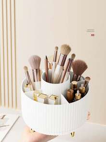 Rotating Makeup Organizer Box, Large Capacity Desk Makeup Storage Container For Lipstick, Eyeshadow, Pencils, Brushes - Multicolor - View 5