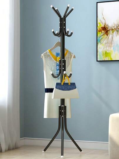 1pc Iron Garment Rack, Approx 69" Tall, Free-Standing Coat Rack, Stable, Fashionable, Movable, Easy Assembly, Suitable For Living Room, Entryway, Bedroom, Study, Office, Holiday Gift, Christmas Present