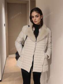 Piumino da donna taglie forti Cappotto ripiegabile con cappuccio imbottito leggero trapuntato