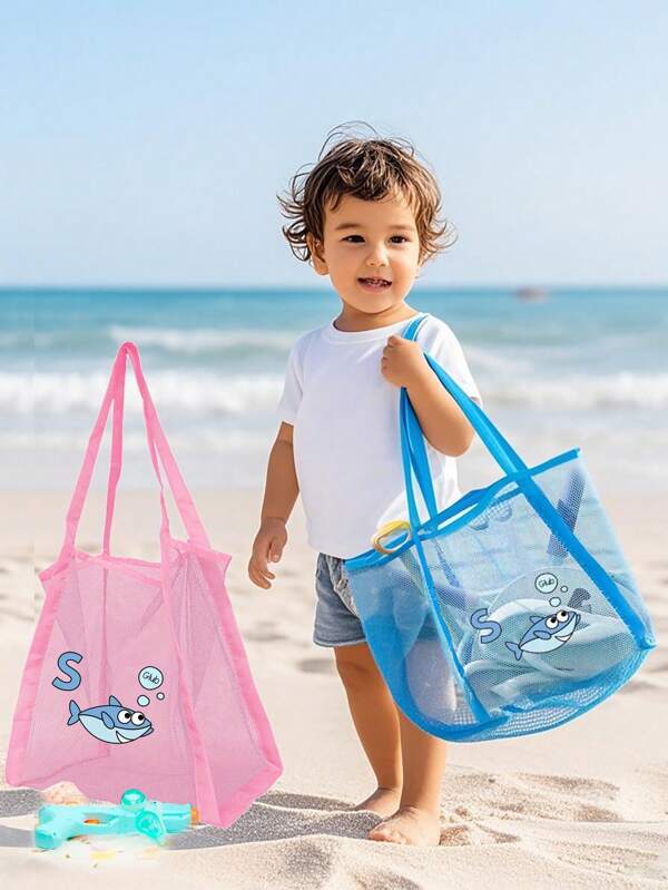 1 Stück Netztasche für den Strand zum Sammeln von Muscheln, mit Reißverschluss und verstellbarem Umhängegurt, süße Strandtasche, ideal zum Sammeln von Muscheln, Strandspielzeug und Schwimmaccessoires, Aufbewahrungstasche für Reisen, Camping, Strandutensilien, Geschenk für Jungen und Mädchen (Nur Tasche, ohne Spielzeug)